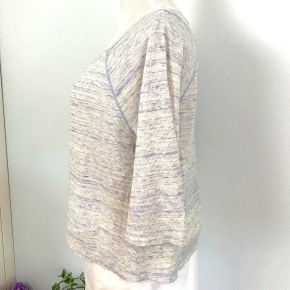 free people cropped marled blue thermal top - Picture 4 of 8